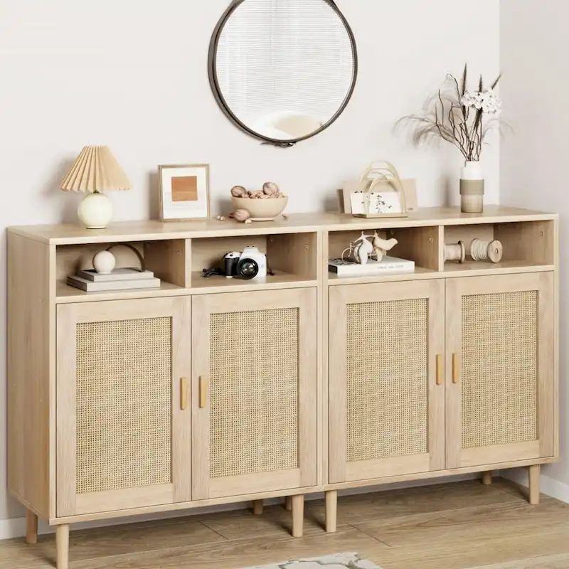 Eie Modern Rattan Buffet Cabinet - 62.9D x 15.7W x 36.2H