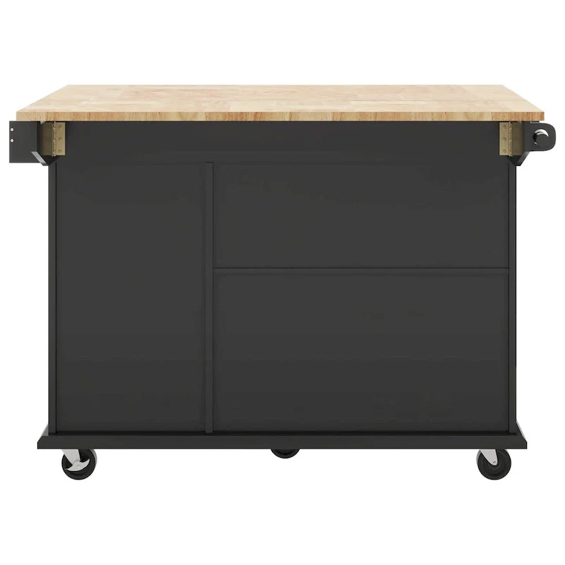 Kitchen Island with Drop Leaf,with Spice Rack, Towel Rack