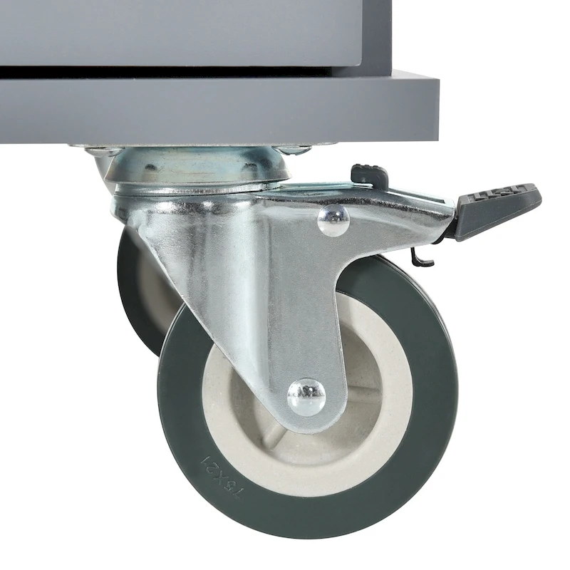 Kitchen Island Cart with Solid Wood Top and Locking Wheels