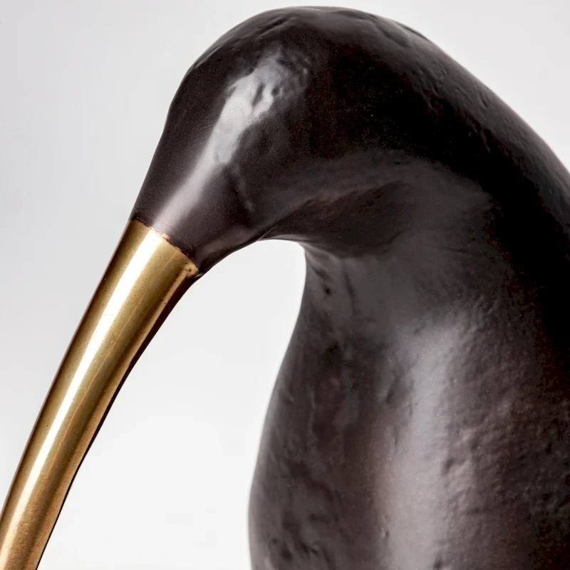 Dodo 7L x 4W Black Cast Aluminum Mauritian Bird Sculpture - 6.8L x 4.3W x 6.8H