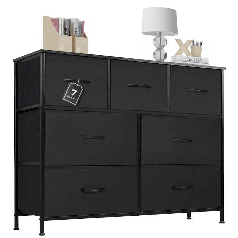 7-Drawer Double Dresser, Storage Spaces, Assembled Wardrobe Lockers, Bedroom Furniture Lockers for Bedroom
