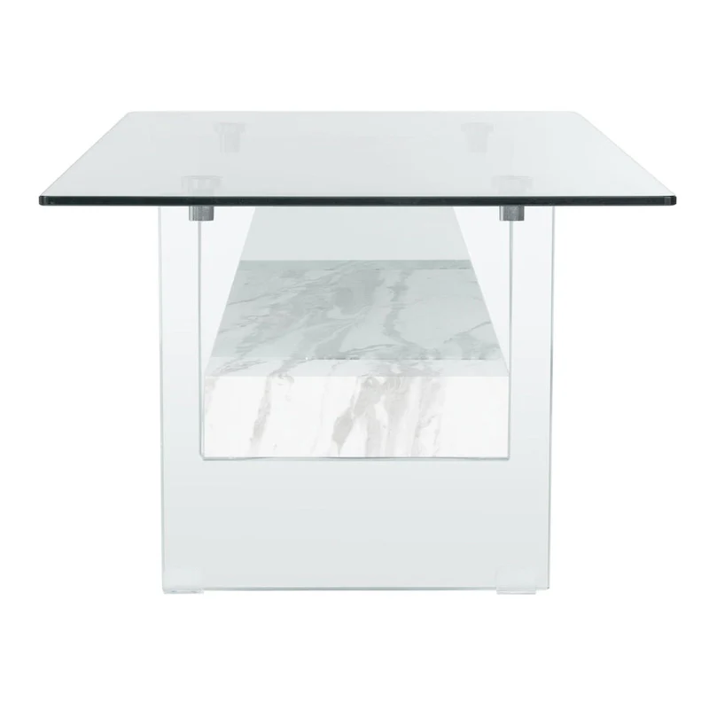Modern Glass Coffee Table - 43.3 x 23.6 x 16.5