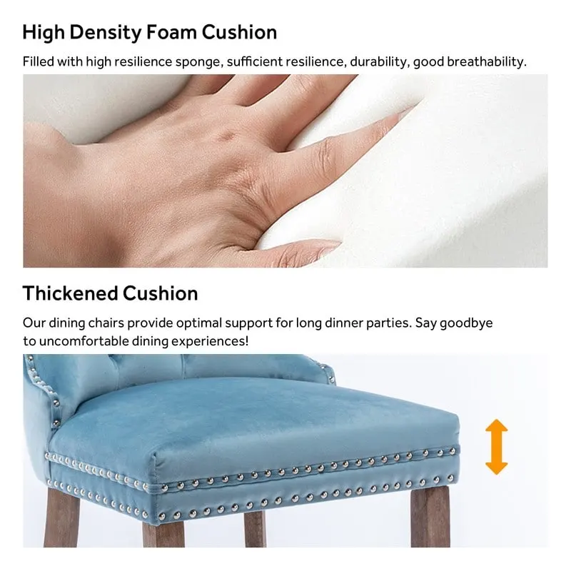 Solid Wood Velvet Upholstered Dining Chair