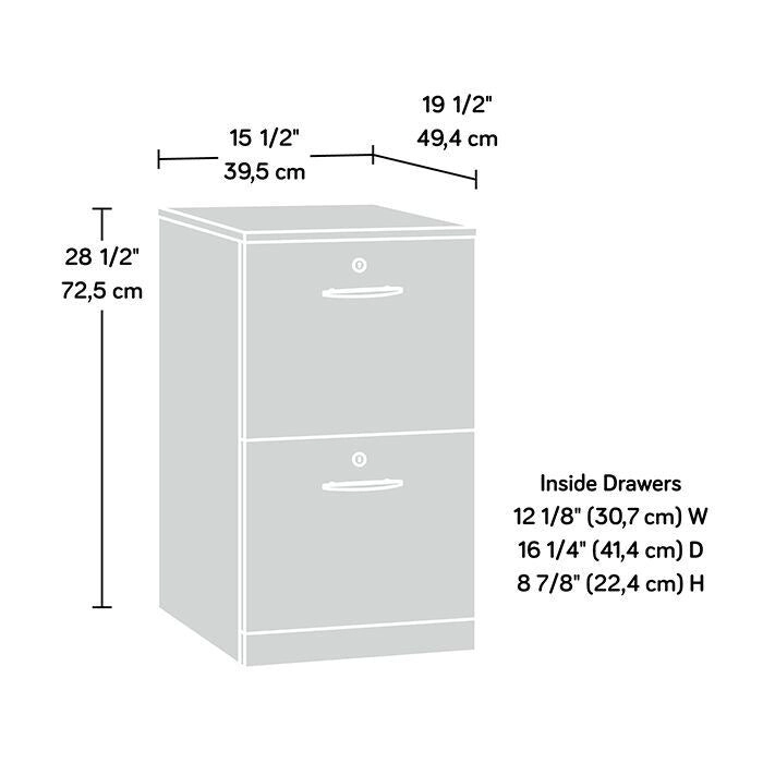 Via 2-Drawer Pedestal Cc/sb