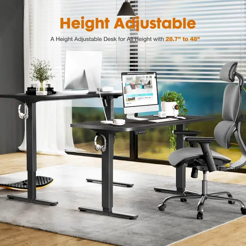 Electric Height Adjustable Standing Desk,Sit to Stand Ergonomic Computer Desk, 55 x 24