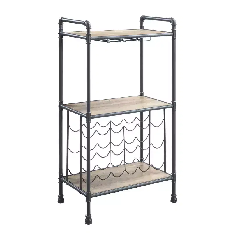 26" Brantley Wine Rack Antique Oak and Sandy Gray Finish - Acme Furniture