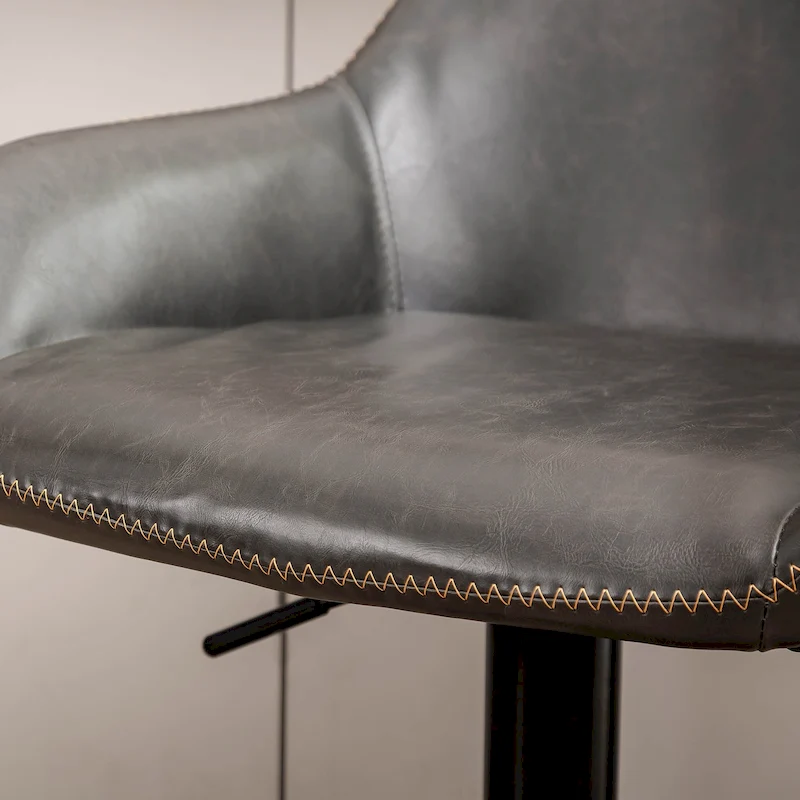 Glitzhome Set of 3 Mid-Century Modern Adjustable Swivel Bar Stools - Set of 3