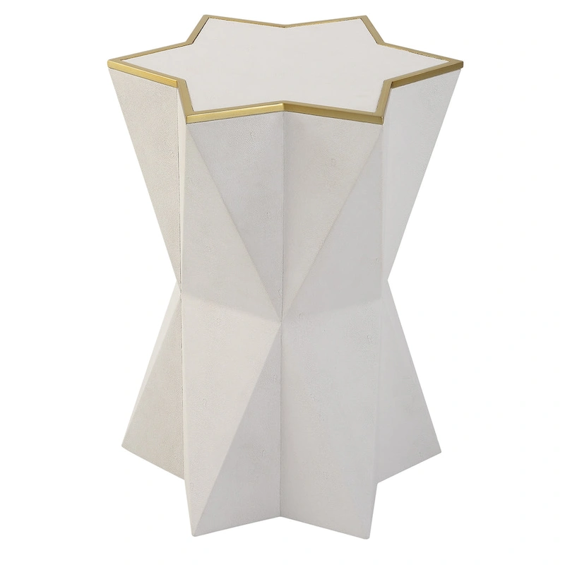 Uttermost Capella White Accent Table - 16W x 22H x 16D