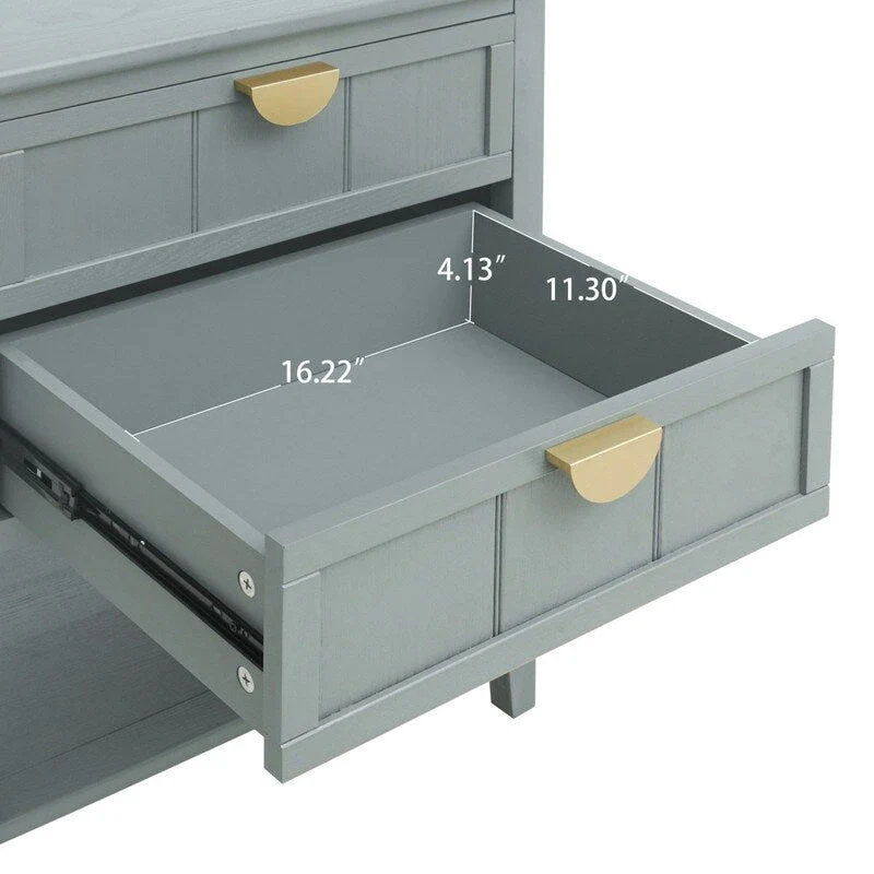 American Style Side Table End Table with 2 Drawer