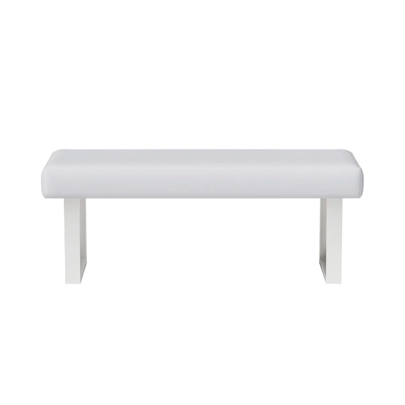 Somette Leah White Dining Bench - Dining Bench