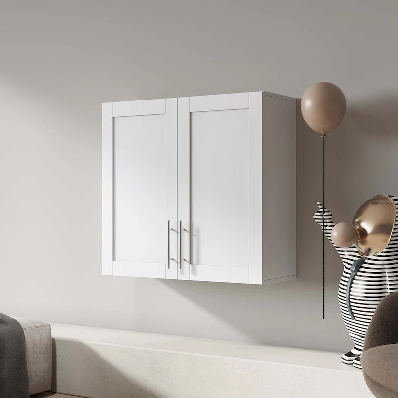 Stackable Wall Mounted Storage Cabinet,White