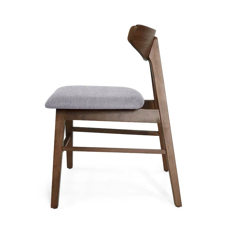 Fabric rubberwood dining chair