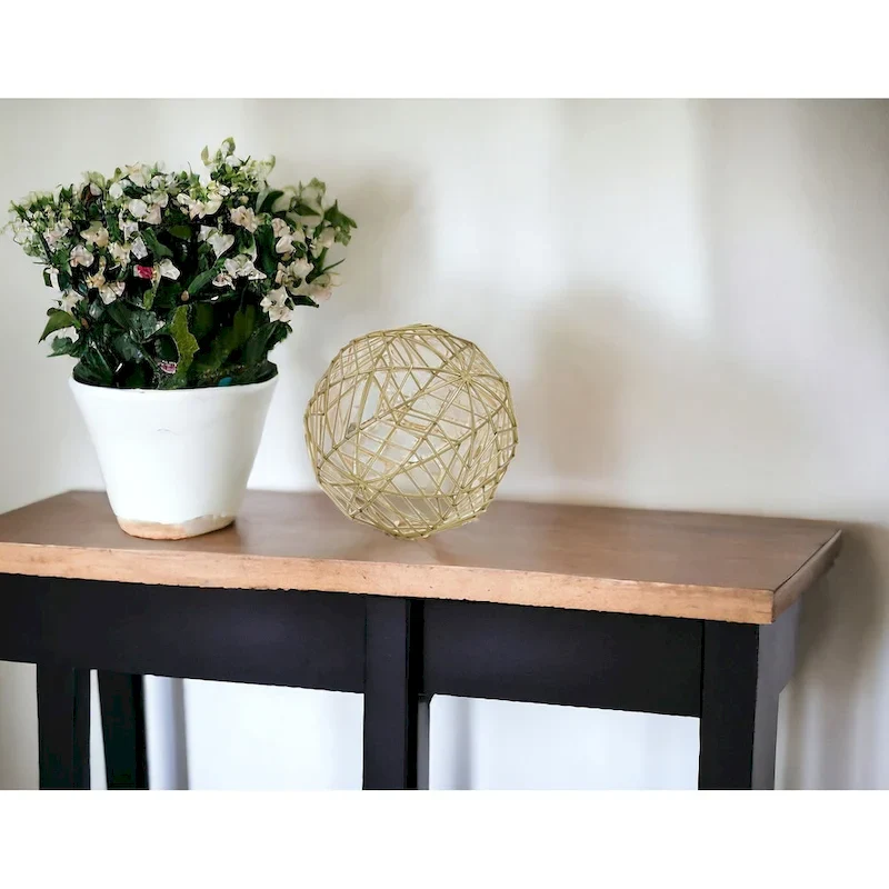 HomeRoots 7  Gold Metal Decorative Orb - 7' X '7' X '7