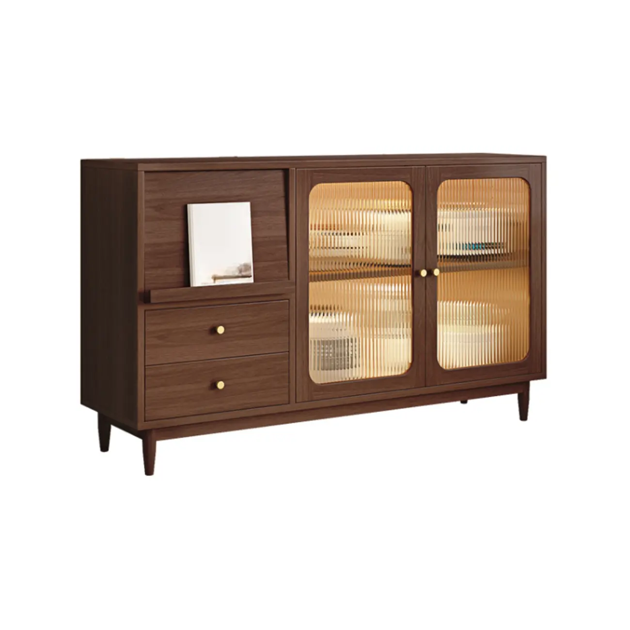 Natural Finish Rubberwood Sideboard with Drawers
