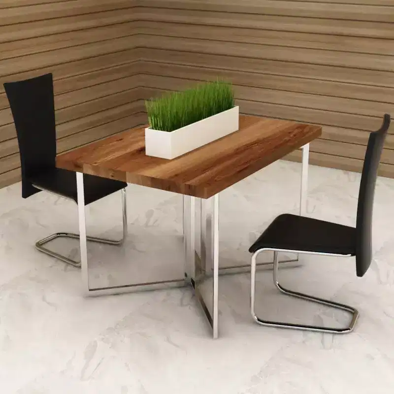 vidaXL Dining Chair Set of 2 Black Faux Leather Standard Modern