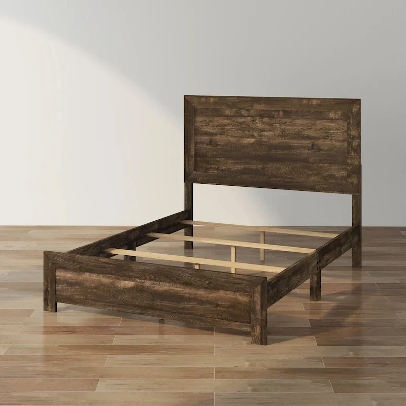 Furniture of America Greer Rustic Walnut Panel Wood Bed