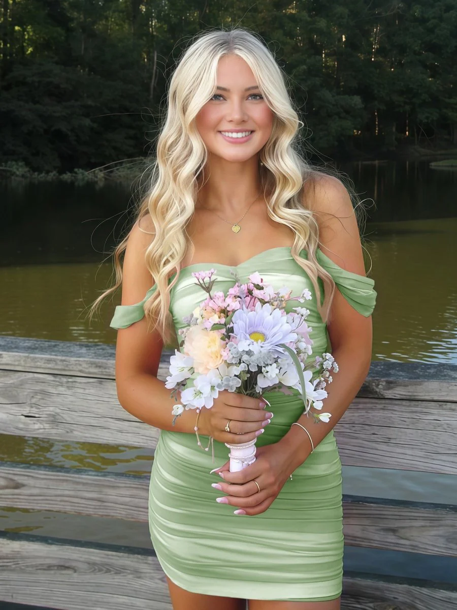 Sage - Off The Shoulder Tulle Short Homecoming & Cocktail Dresses