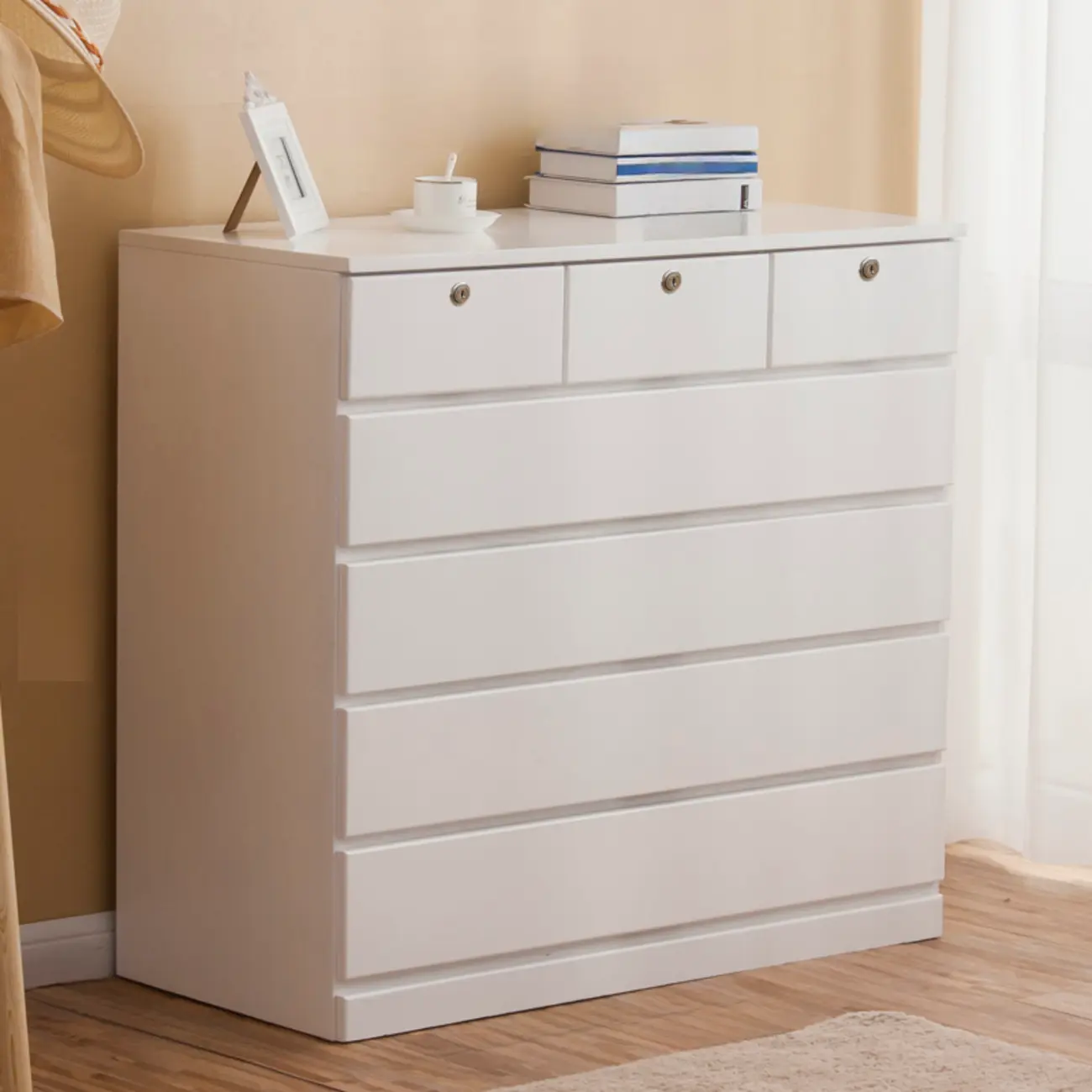 Classic Wooden Double Dressers with 7-Drawer