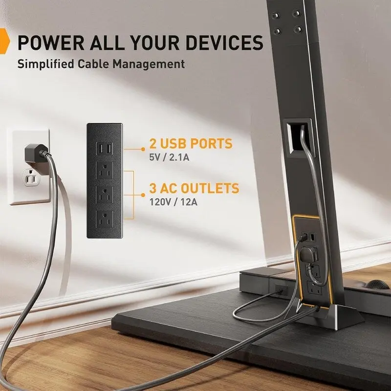 Rolling TV Stand with Power Outlet