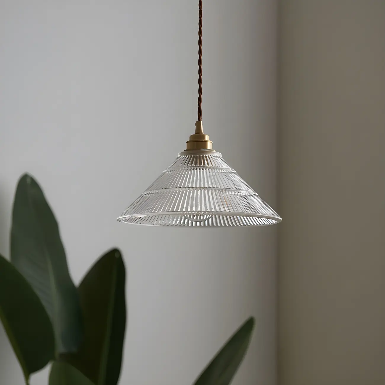 Industrial Clear Glass Cone Pendant Light Fixture