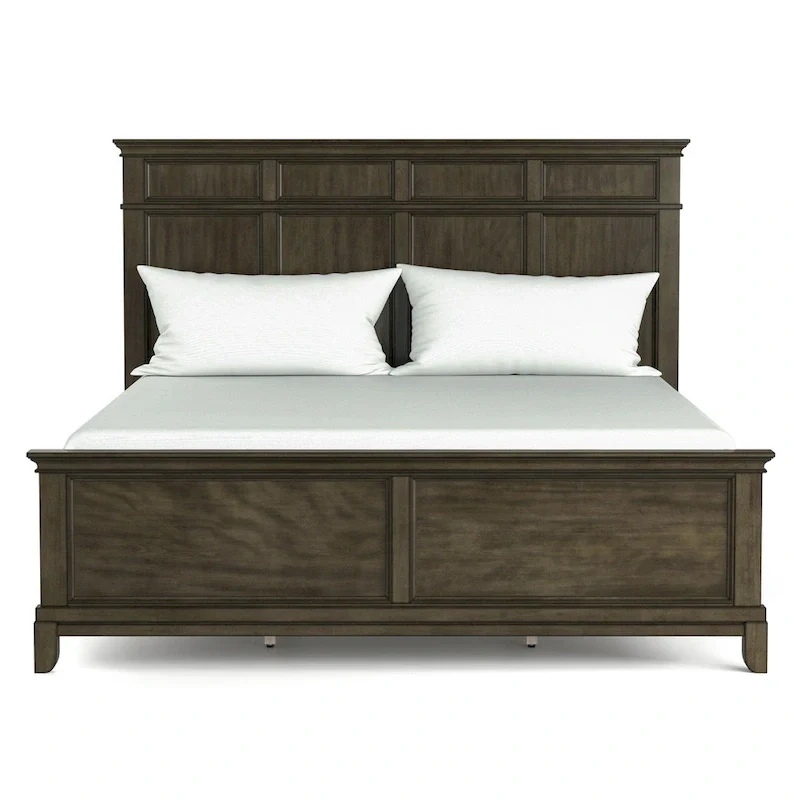 Evva Traditional Grey Wood 6-Piece Panel Bedroom Set