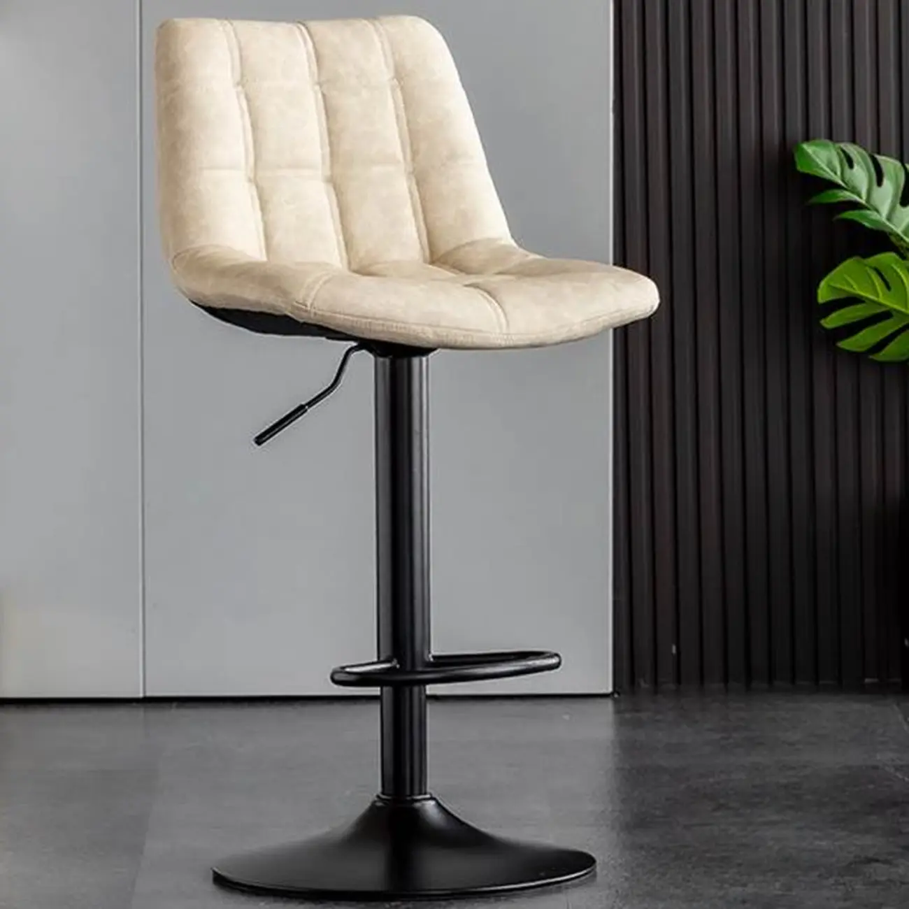 Glam Faux Leather Swivel Adjustable Bar Stools