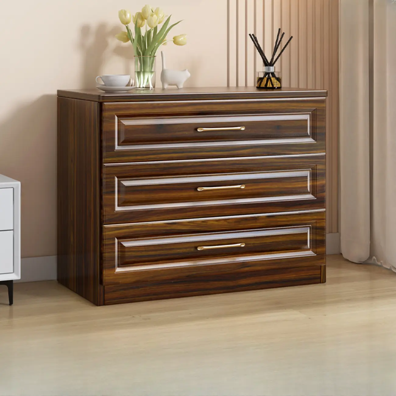 Modern Wood Gloss Surface Double Dresser for Bedroom
