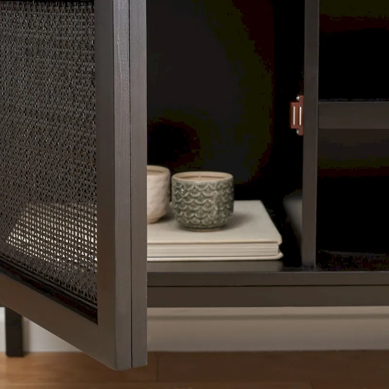 Cristen 1 Shelf Rattan Media Stand - 54  W x 15  D x 22  H - 54Wx15Dx22H