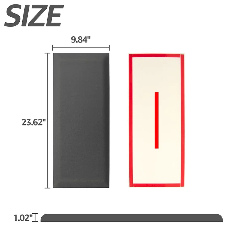 Art3d 9.84 x 23.62 Peel and Stick Headboard,Pack of 12, 3D Soundproof Wall Panels, Upholstered Wall Panel