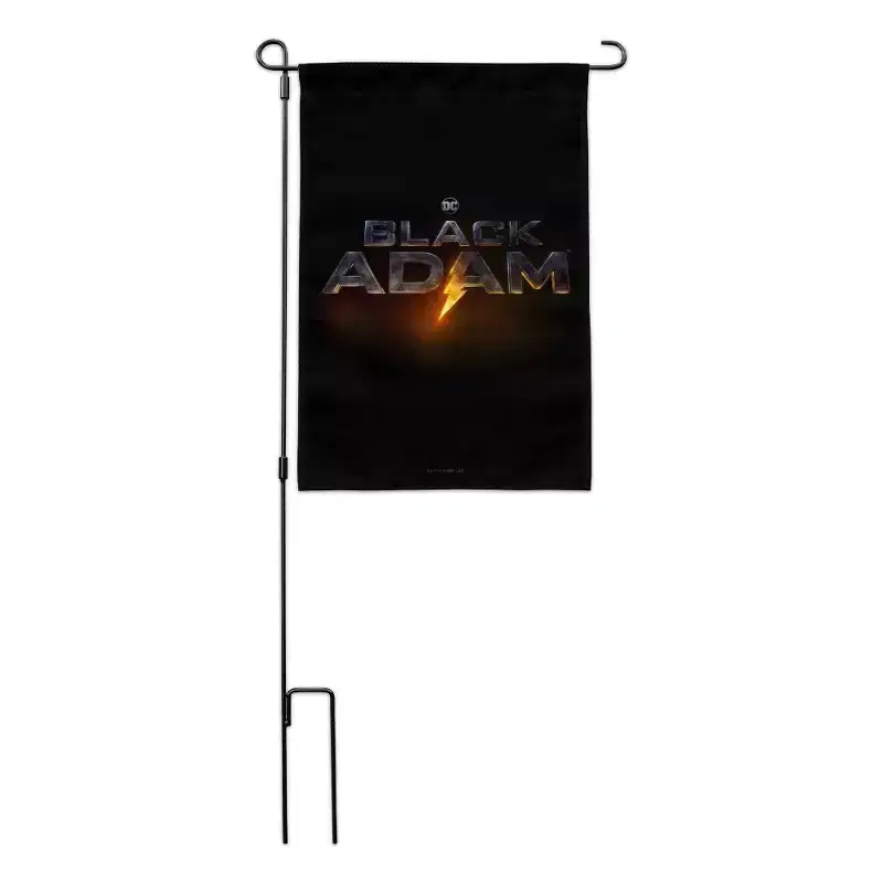 Black Adam Logo Garden Yard Flag with Pole Stand Holder