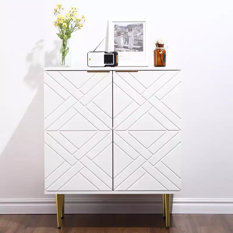 Dining Cabinet Set with 2Pcs White Dining Cabinet Set, Durable Construction, Spacious Storage, Elegant Design, Easy Assembly