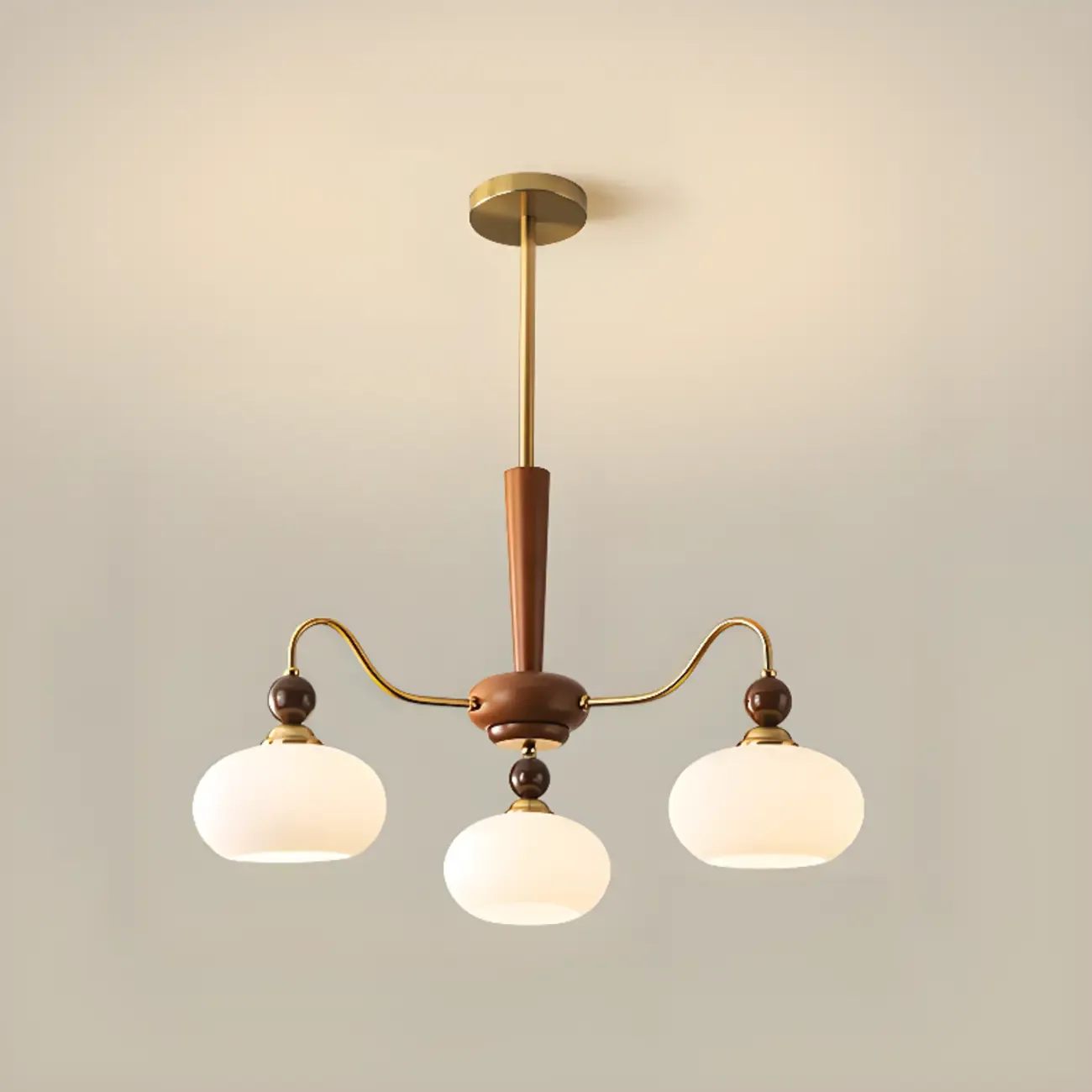 Modern Multi-Light Glass Globe Chandelier with White Shade