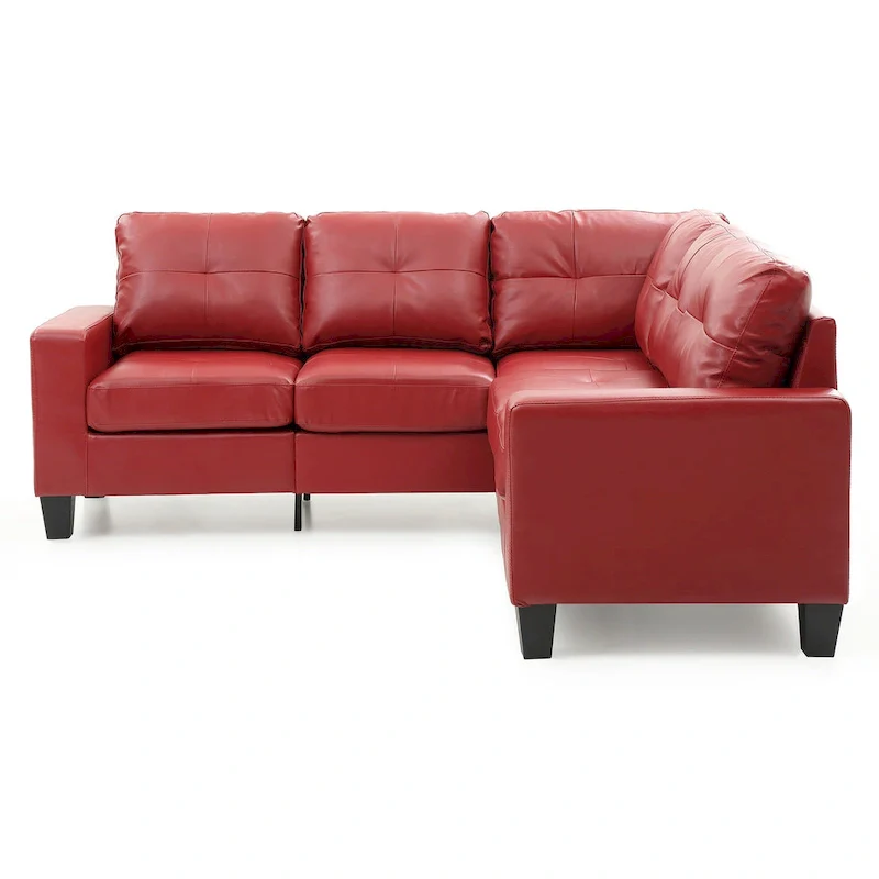 Newbury 82 in. W 2-piece Faux Leather L Shape Sectional Sofa - 32 L x 82 W x 35 H