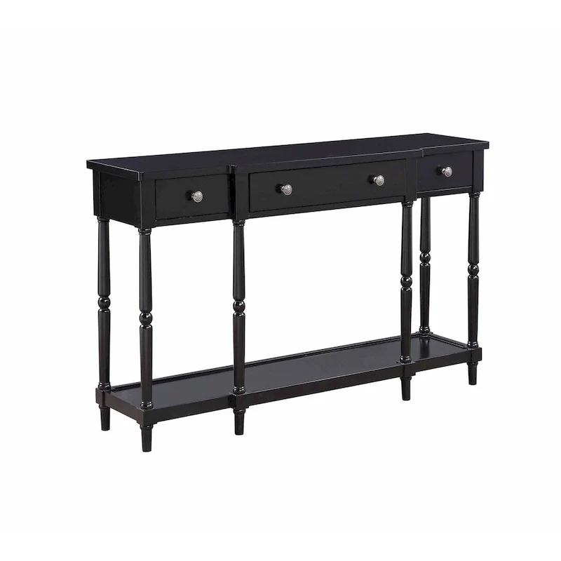 3-Drawer Console Table with Shelf - Rubberwood