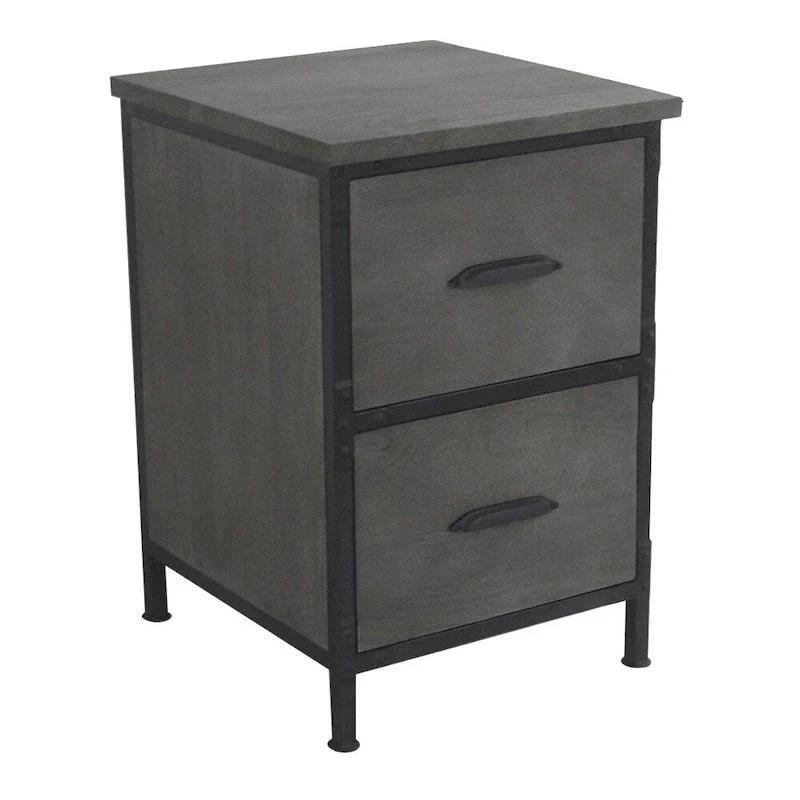 Lafayette rustic 2 drawer filing cabinet in Rowan Gray finish