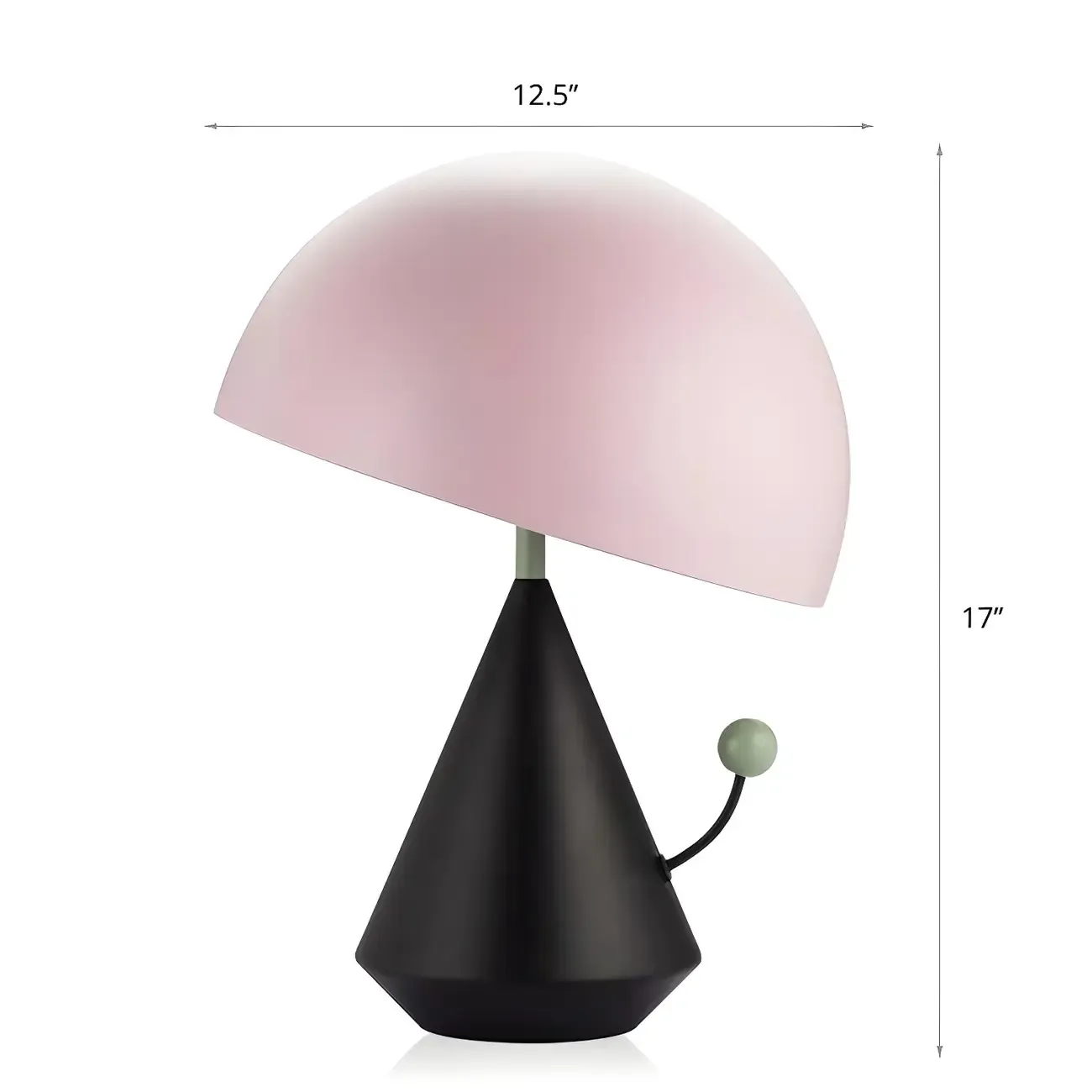 Art Deco Mushroom-Shape Metal LED Table Lamp