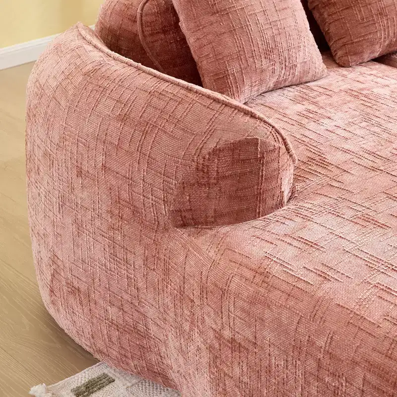 EHMKNP 101 L-Shaped Sectional Sofa with Curved Chaise  Modular Chenille Cloud Couch, No Assembly Required