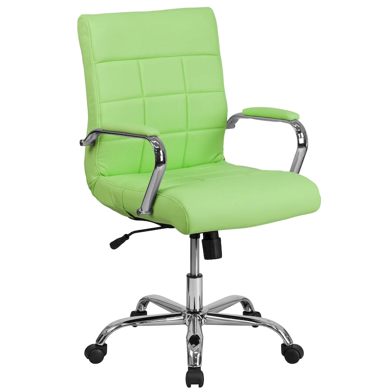 Mid-back Chrome/Vinyl Executive Swivel Office Chair