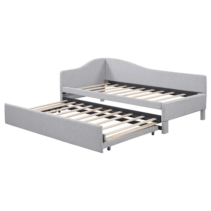 Twin L-Shaped Daybed with Pop-Up Trundle