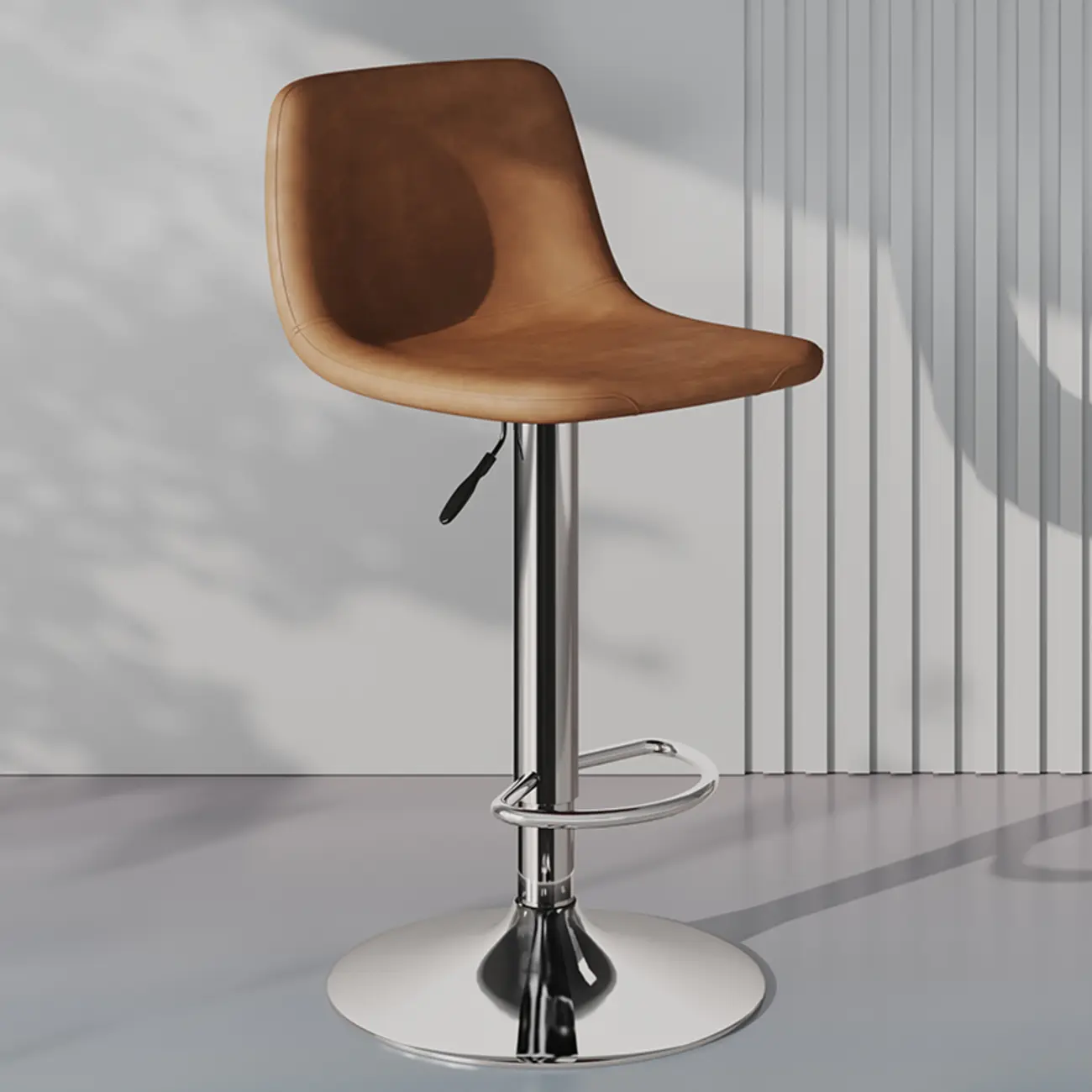 Modern Leather Swivel Bar Stool Adjustable Height