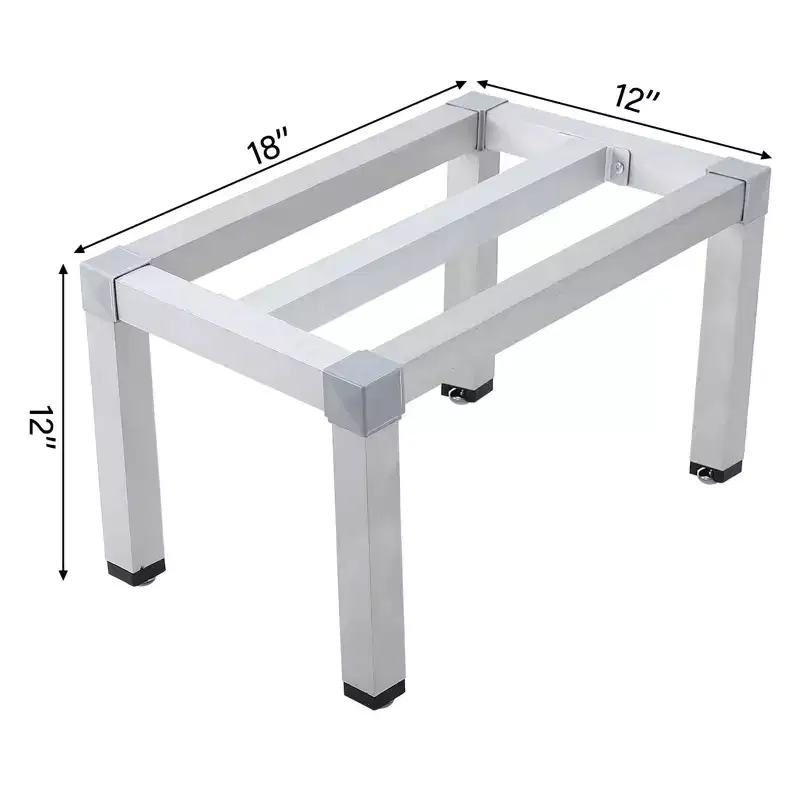 Aluminum Dunnage Rack,1000 Lb Capacity,Low Shelf for Off-Floor Storage In Restaurants,Kitchens and Grocery Stores