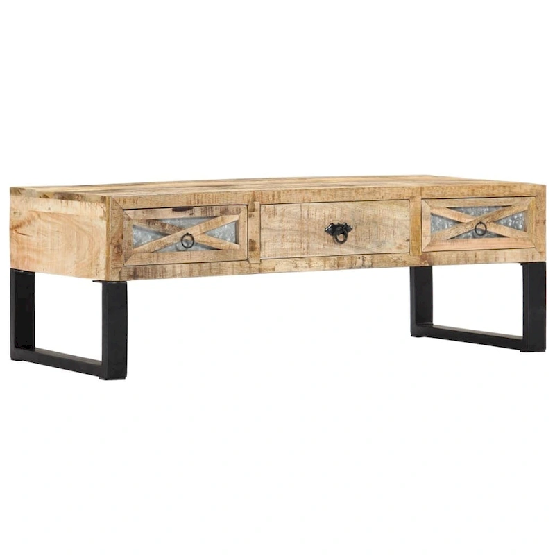 vidaXL Coffee Table 43.3 x19.7 x15  Solid Wood Mango