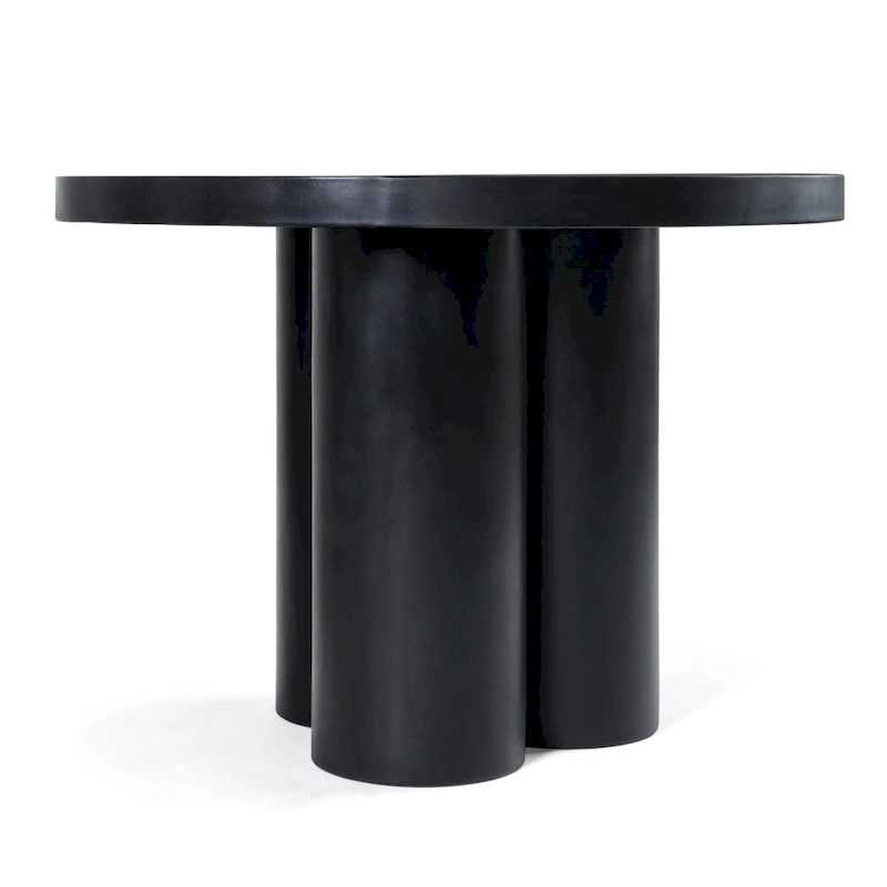 Modrest Bruni Modern Black Concrete Round Dining Table