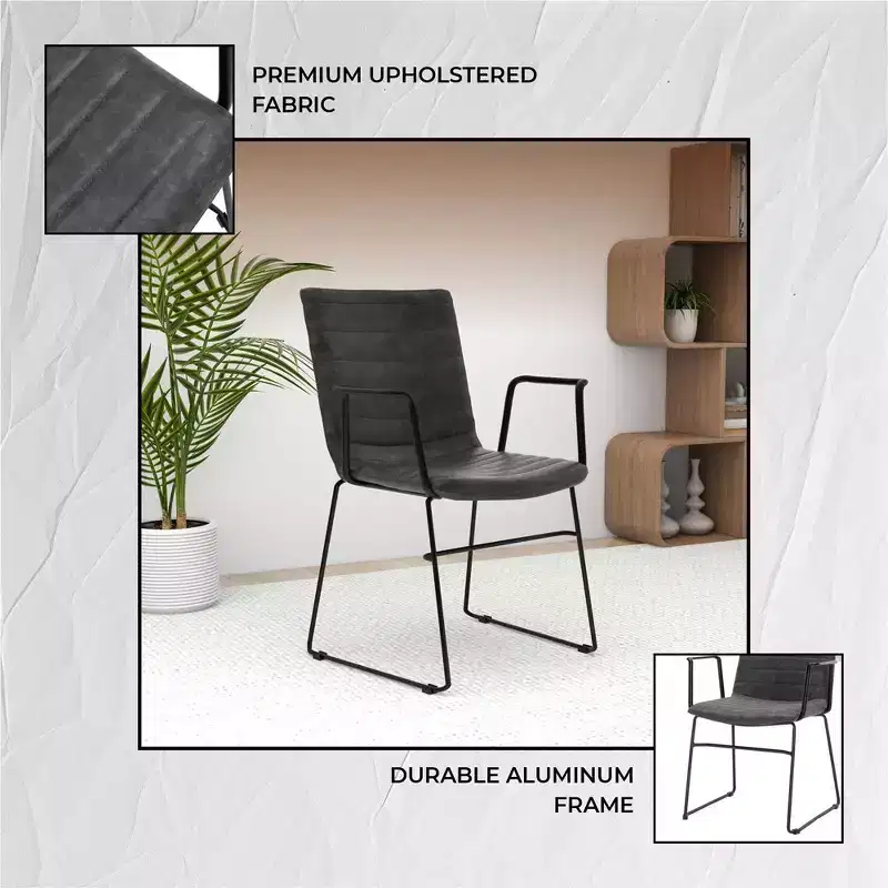 LeisureMod Ergonomic Office Chair Upholstered in Leather/Polyester with Powder-Coated Stainless Steel Frame Padded Seat and Back Zylar Collection