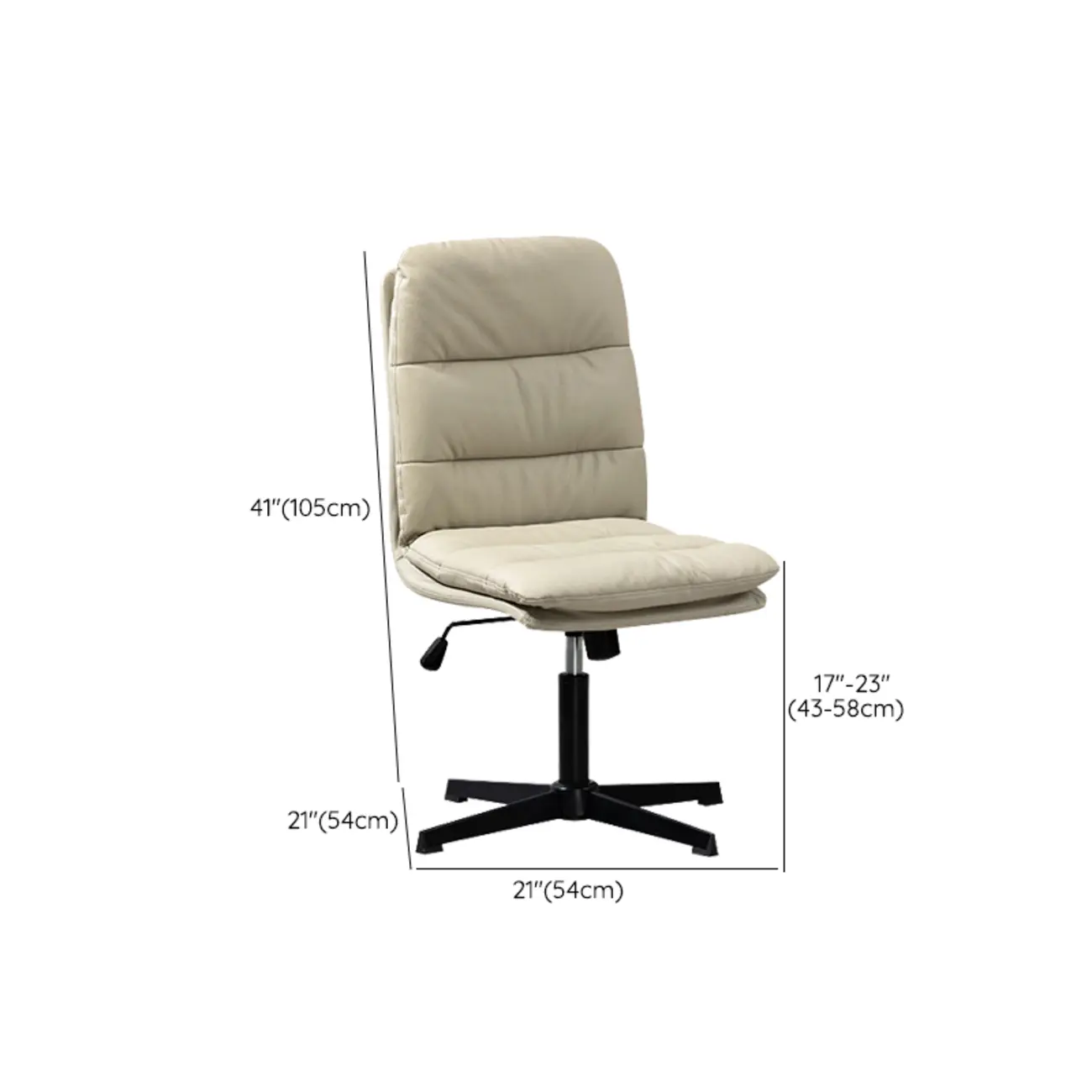 White Leather Tilt Lock Swivel Office Chairs