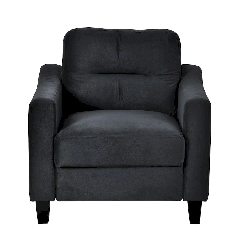 Black Modern 32.2 Upholstered Accent Chair with Sturdy Hardwood Frame and Soft Cushion