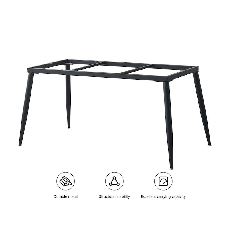 70.8 inch rectangular white kitchen dining table, with a sintered stone marble tabletop, metal legs