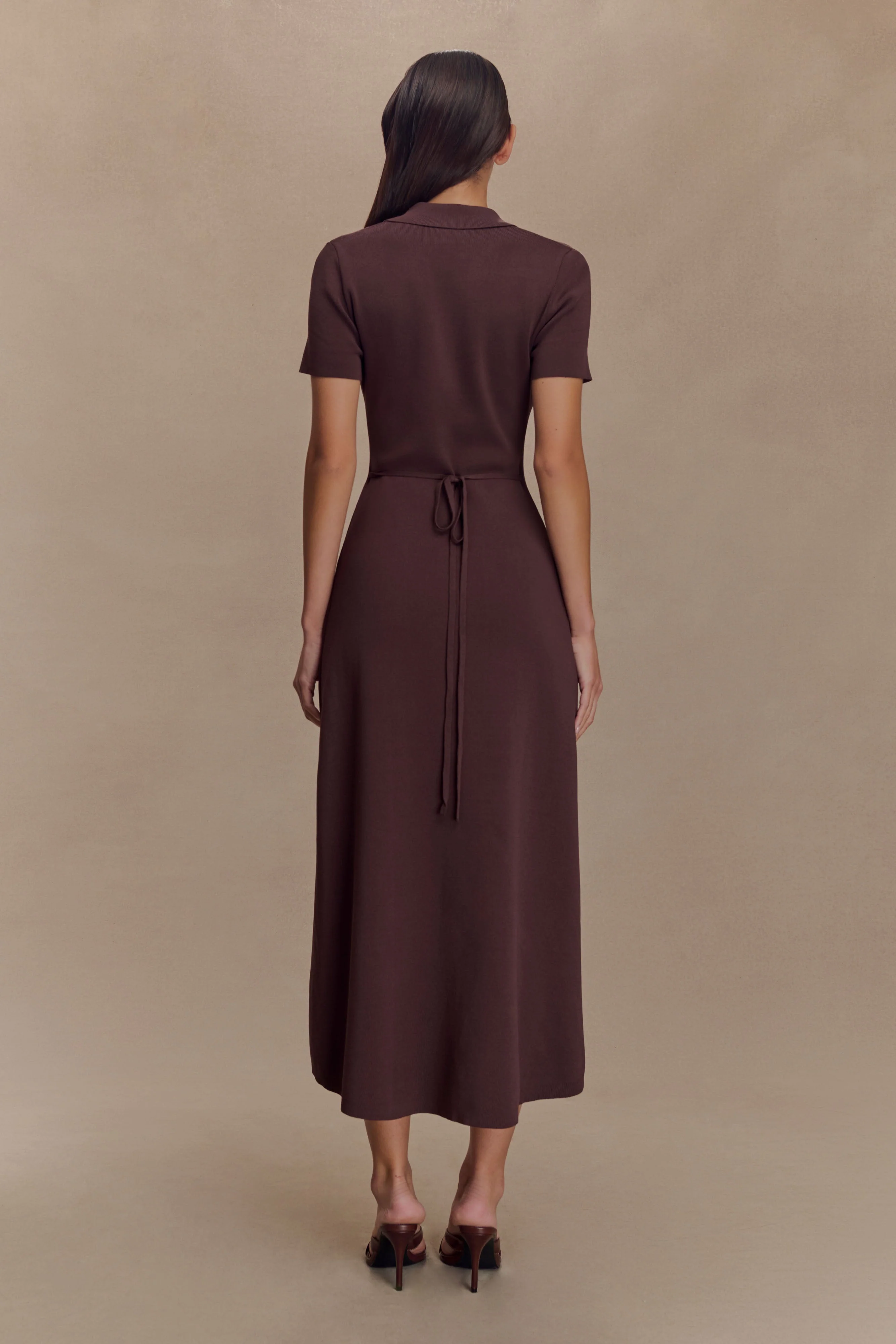 Pearson Short Sleeve Knit Midi Dress - Chocolate