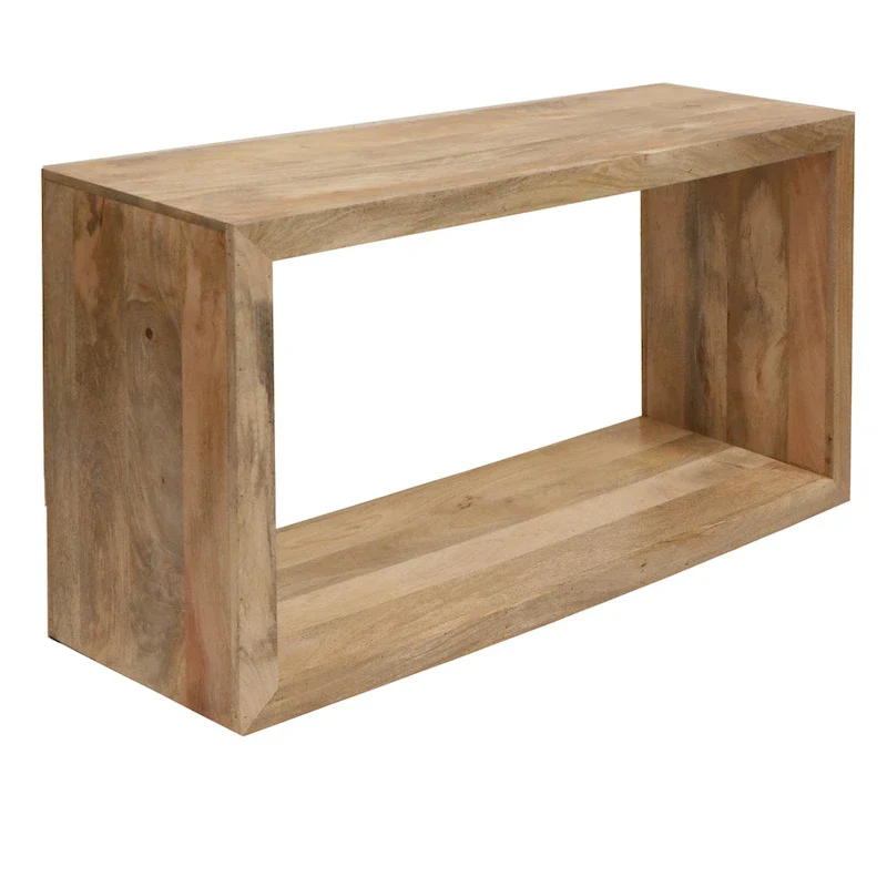 52 Inch Mango Wood Sideboard Console Table with Open Cube Shelf