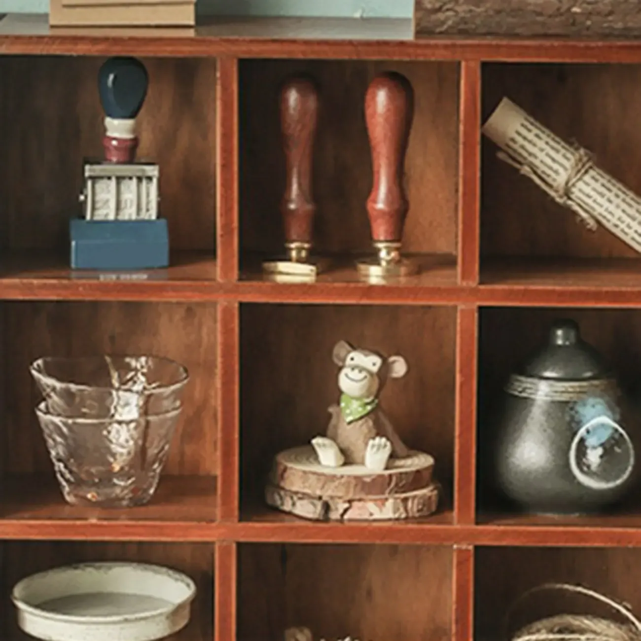 Elegant Freestanding Wooden Display Cabinet with Drawers